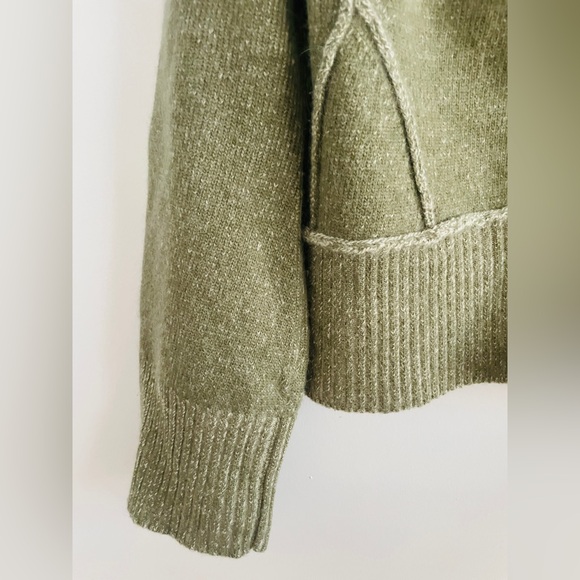 Paraphrase Lambswool Angora Zip Cardigan Sweater Marled Green Warm Sz Large - Picture 7 of 12